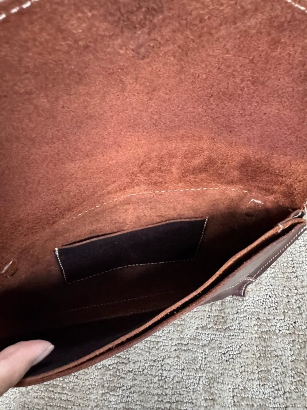 PORTLAND LEATHER GOODS Brown Envelope Convertible Crossbody Shoulder Bag - Picture 7 of 8